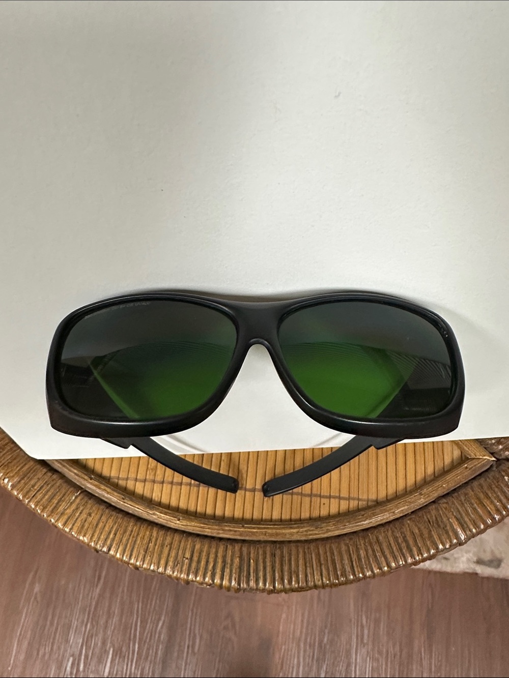 #157, Black Safety Sunglasses with Green Lenses